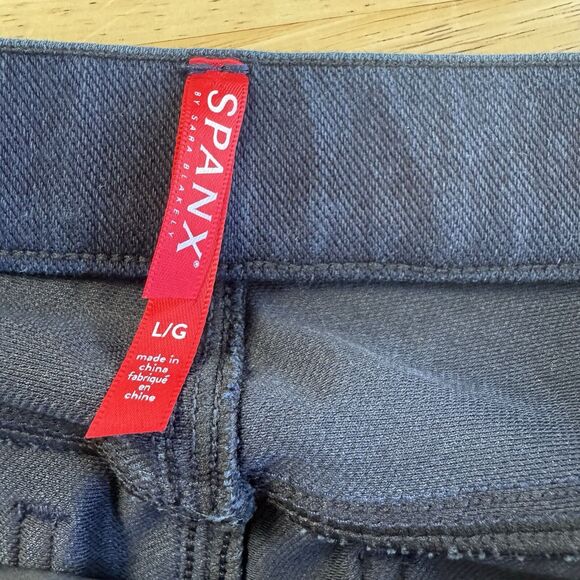 Spanx Jean-ish Capri Crop Jeggings Leggings Shaping Dark Wash 20018R Large EUC - Picture 4 of 12